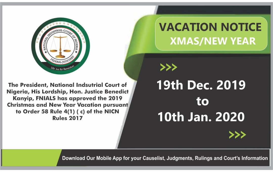 VACATION NOTICE.... XMAS/NEW YEAR